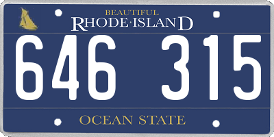 RI license plate 646315