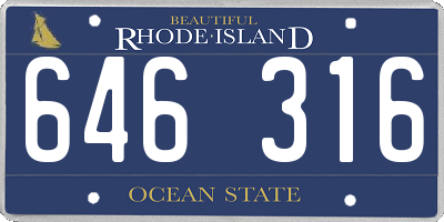 RI license plate 646316
