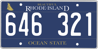 RI license plate 646321