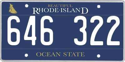 RI license plate 646322