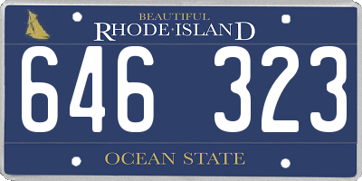 RI license plate 646323