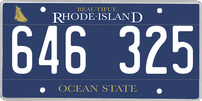 RI license plate 646325