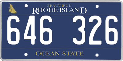 RI license plate 646326