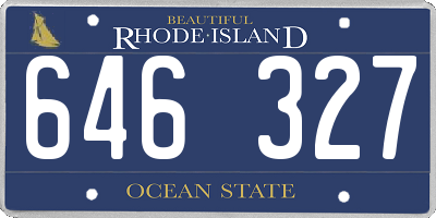 RI license plate 646327