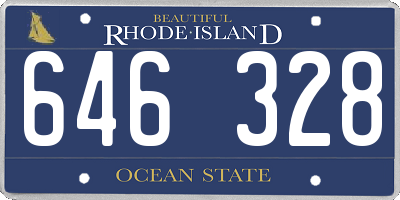 RI license plate 646328