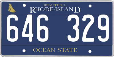 RI license plate 646329
