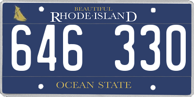 RI license plate 646330
