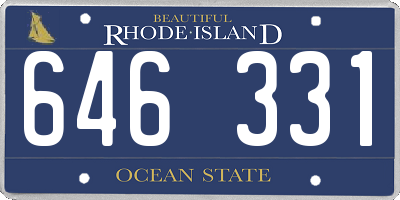 RI license plate 646331