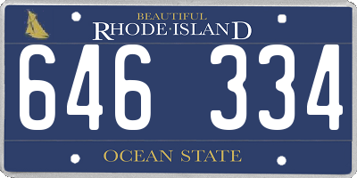 RI license plate 646334
