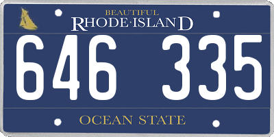 RI license plate 646335