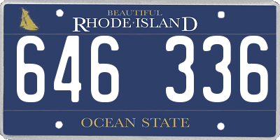 RI license plate 646336