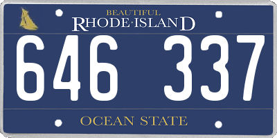 RI license plate 646337