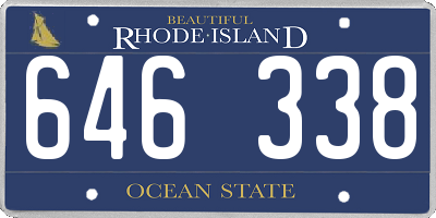RI license plate 646338