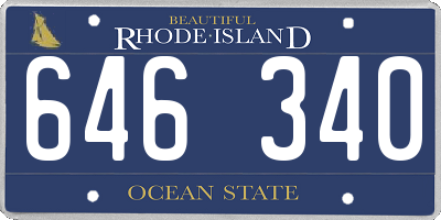 RI license plate 646340