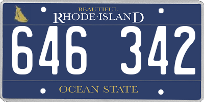RI license plate 646342