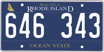 RI license plate 646343