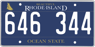 RI license plate 646344