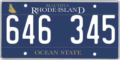 RI license plate 646345