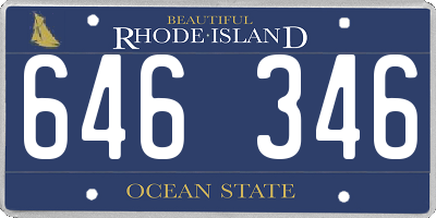 RI license plate 646346