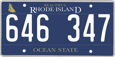 RI license plate 646347