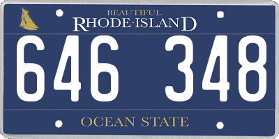RI license plate 646348