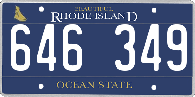 RI license plate 646349
