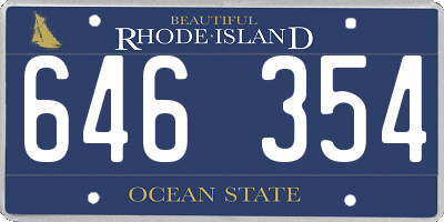 RI license plate 646354