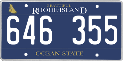 RI license plate 646355
