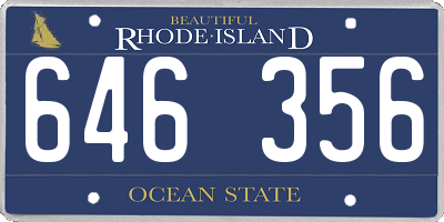 RI license plate 646356