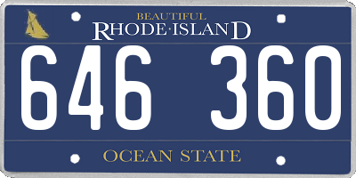RI license plate 646360