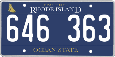 RI license plate 646363