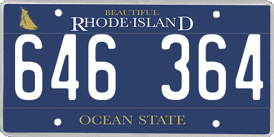 RI license plate 646364