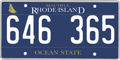 RI license plate 646365