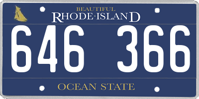 RI license plate 646366