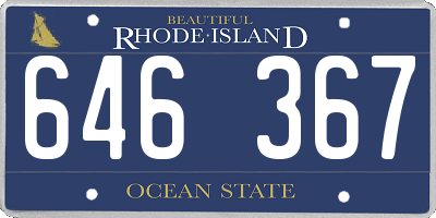 RI license plate 646367