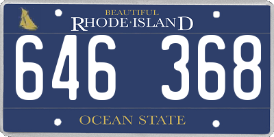 RI license plate 646368