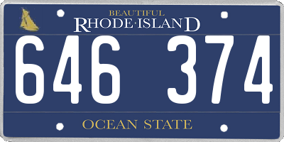 RI license plate 646374