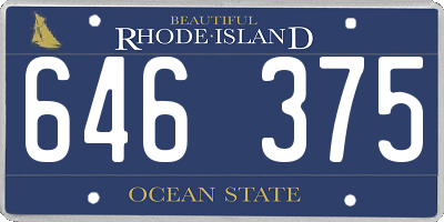 RI license plate 646375