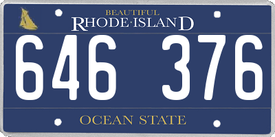 RI license plate 646376