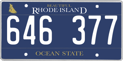 RI license plate 646377
