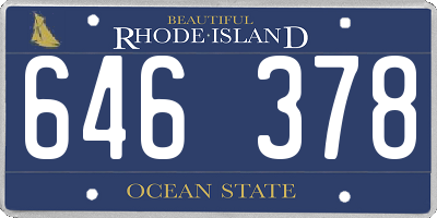 RI license plate 646378