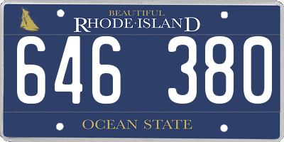 RI license plate 646380