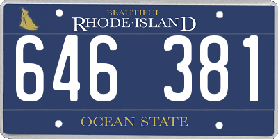 RI license plate 646381