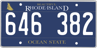 RI license plate 646382