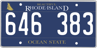 RI license plate 646383