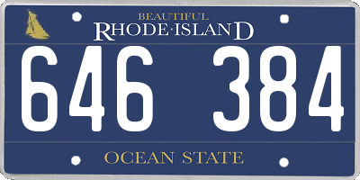 RI license plate 646384
