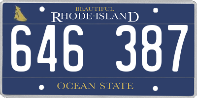 RI license plate 646387