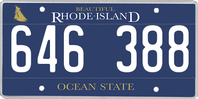 RI license plate 646388