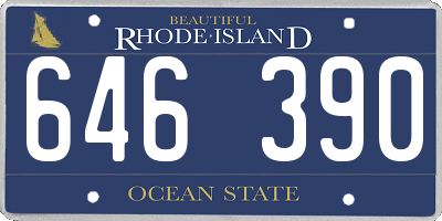 RI license plate 646390