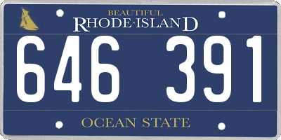 RI license plate 646391